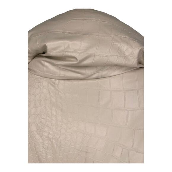 Nanushka Hide Okobor Alt-Leather Textured Puffer Jacket Cream White Size XS - Picture 6 of 16